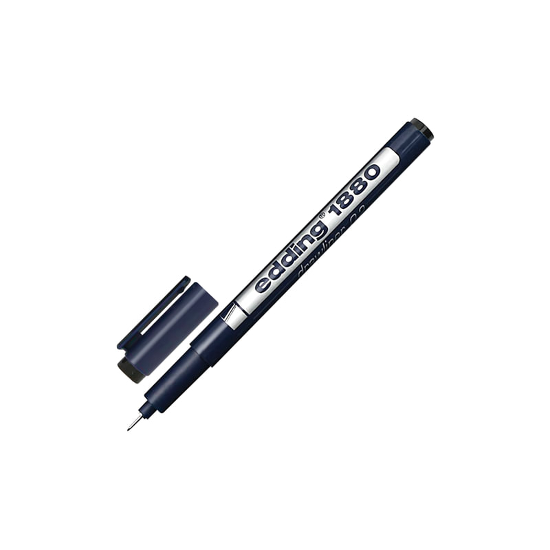 Ручка капиллярная EDDING "Drawliner" 1880, толщина письма 0,2 мм, водная основа, черная, E-1880-0.2/1