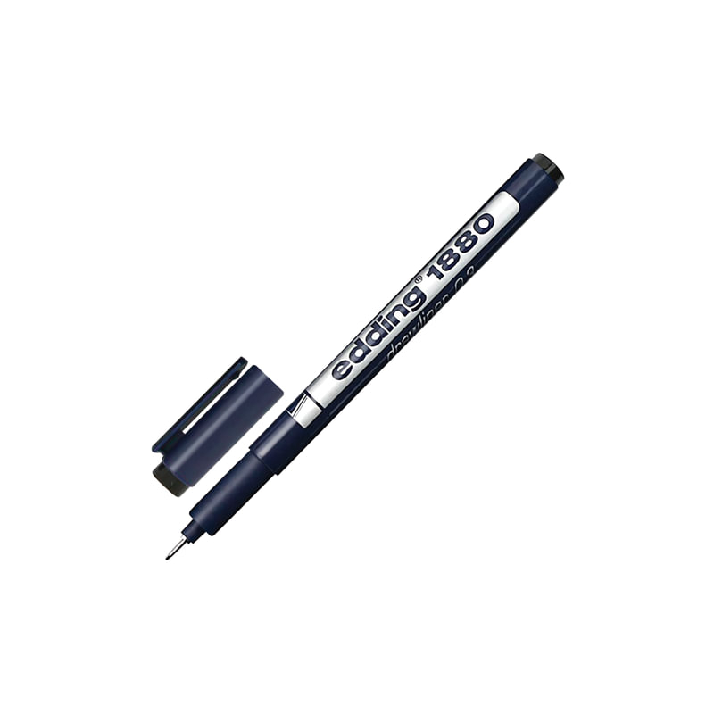 Ручка капиллярная EDDING "Drawliner" 1880, толщина письма 0,3 мм, водная основа, черная, E-1880-0.3/1