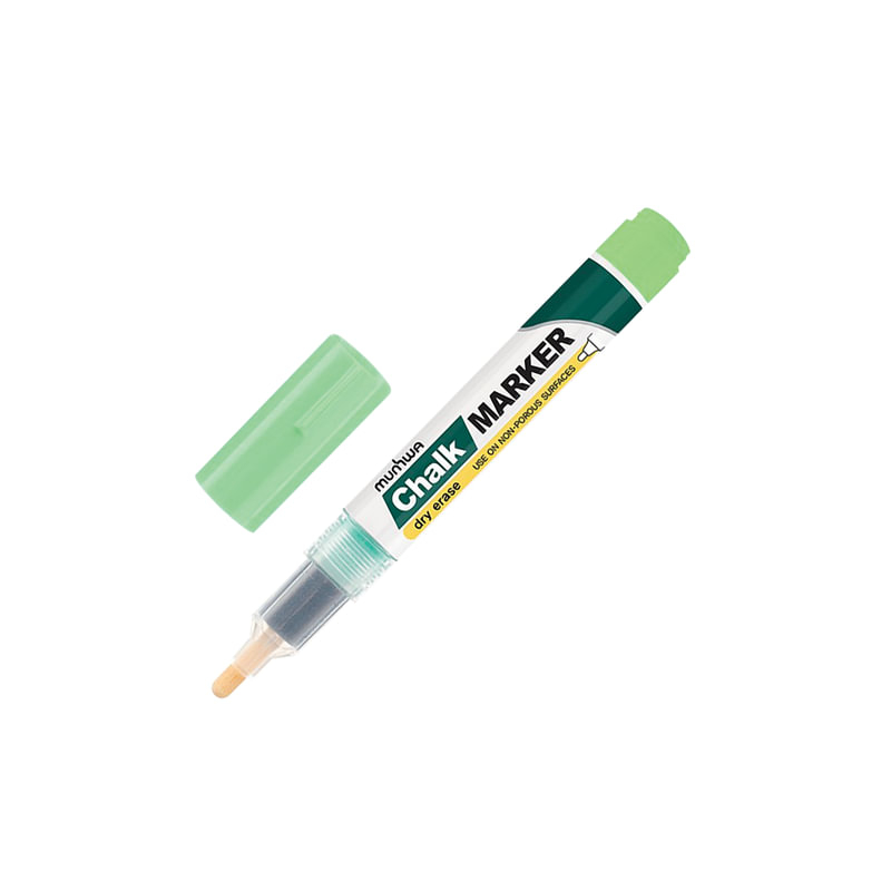 Маркер меловой MunHwa "Chalk Marker", сухостираемый, 3 мм, на спиртовой основе, зеленый, CM-04