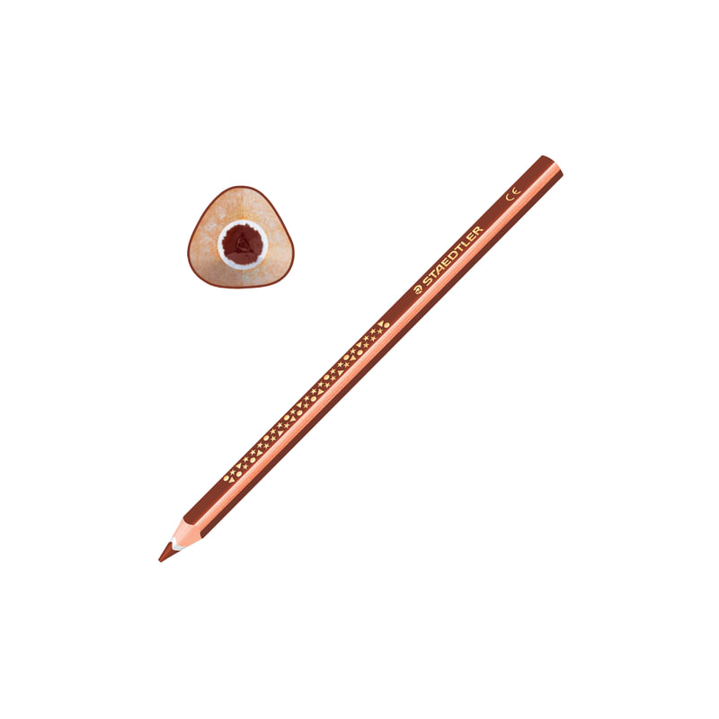 Карандаш цветной утолщенный STAEDTLER "Noris club", 1 шт., трехгранный, грифель 4 мм, коричневый, 1284-76