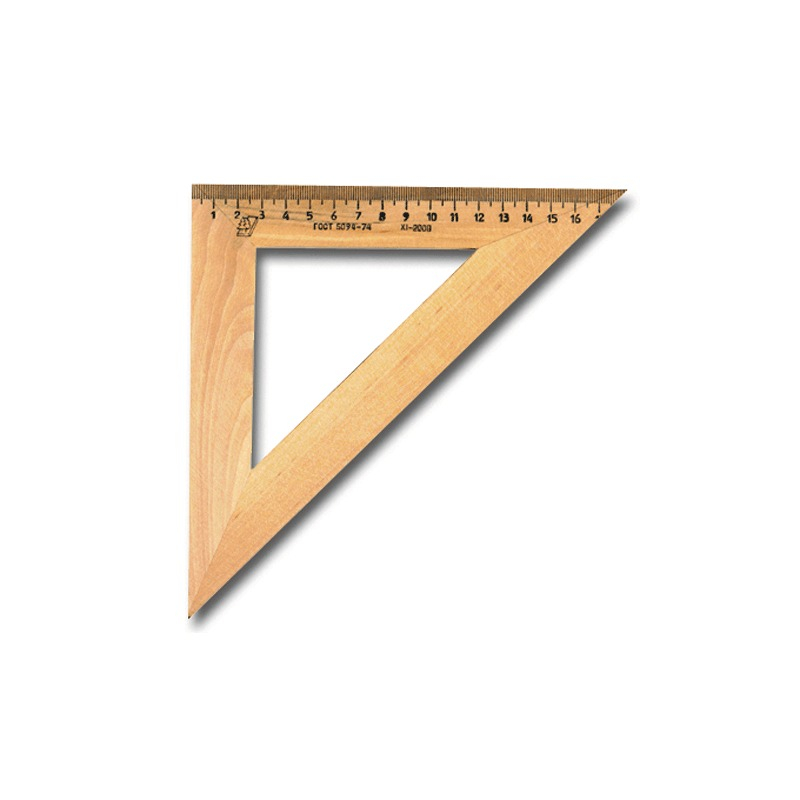   Треугольник деревянный, угол 45, 18 см, УЧД, С15