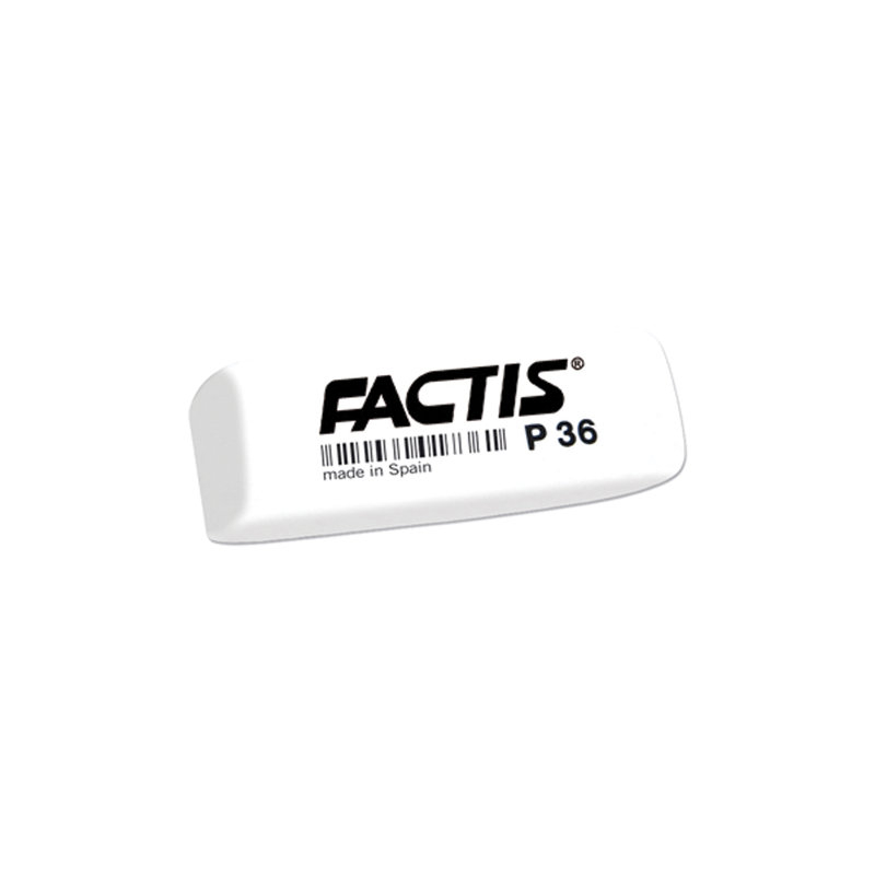 Резинка стирательная FACTIS пластиковая для карандаша со скошенным краем, 56х19,5х9 мм, P-36