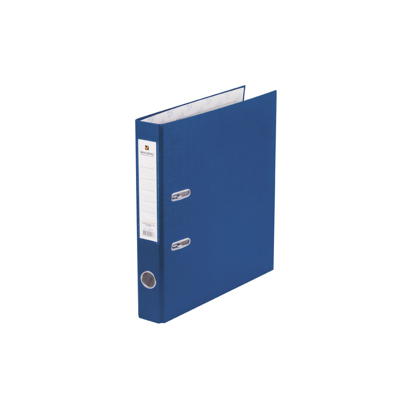 Папка-регистратор BRAUBERG с покрытием из ПВХ, 50 мм, синяя (удвоенный срок службы), 220888