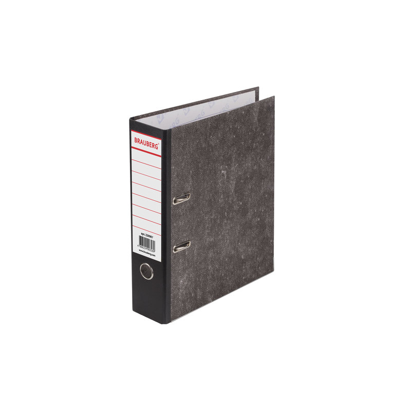 Папка-регистратор BRAUBERG фактура стандарт, с мраморным покрытием, 80 мм, черный корешок, 220987