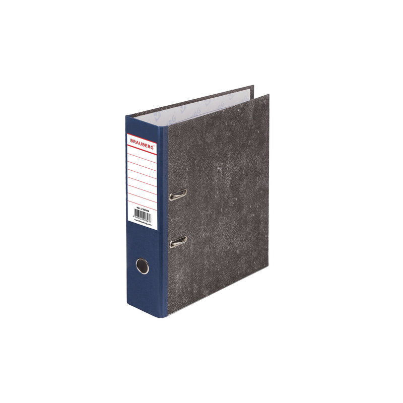 Папка-регистратор BRAUBERG фактура стандарт, с мраморным покрытием, 80 мм, синий корешок, 220989