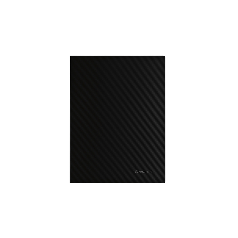 Папка с металлическим скоросшивателем и внутренним карманом BRAUBERG диагональ, черная, до 100 листов, 0,6 мм, 221351