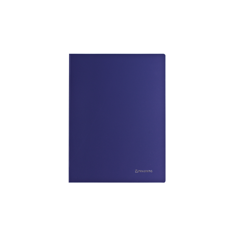 Папка с металлическим скоросшивателем и внутренним карманом BRAUBERG диагональ, темно-синяя, до 100 листов, 0,6 мм, 221352