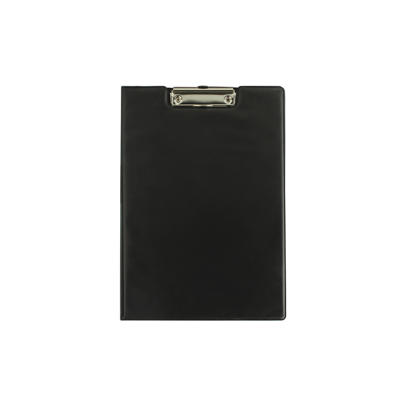 Папка-планшет BRAUBERG с верхним прижимом и крышкой, А4, картон/ПВХ, черная, двойной срок службы, 221488