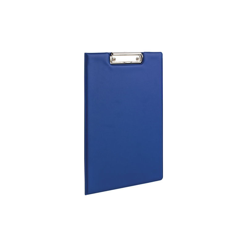Папка-планшет BRAUBERG с верхним прижимом и крышкой, А4, картон/ПВХ, синяя, двойной срок службы, 221489