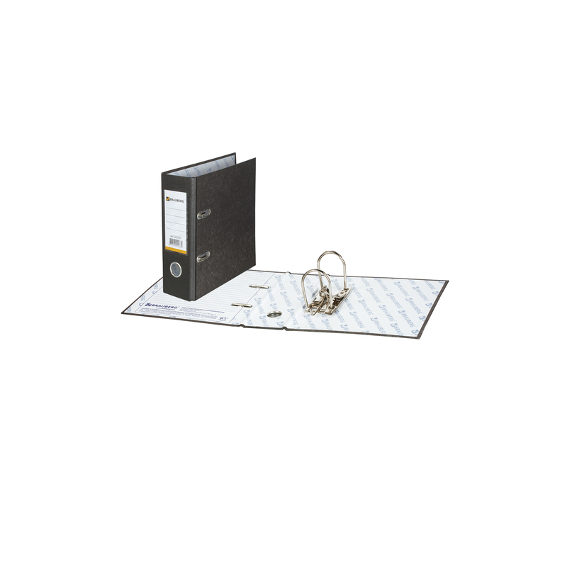 Папка-регистратор BRAUBERG А5, вертикальная, фактура стандарт, мраморное покрытие, 70 мм, черный корешок, 221721