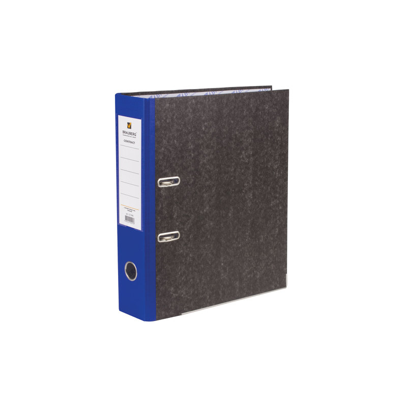 Папка-регистратор BRAUBERG мраморное покрытие, А4 +, содержание, 70 мм, синий корешок, 221986