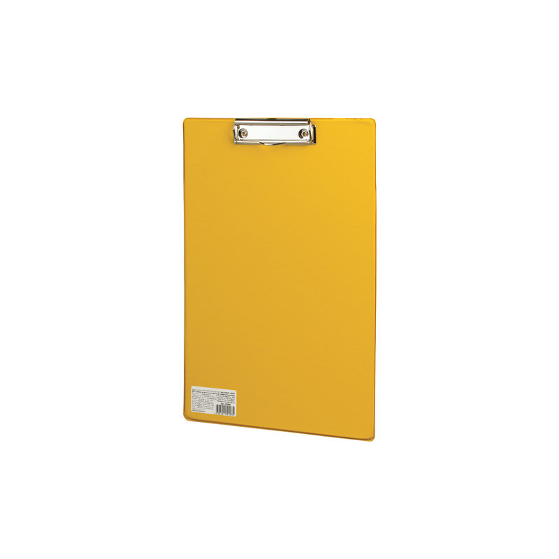 Доска-планшет BRAUBERG "Comfort", с верхним прижимом, А4, 23х35 см, картон/ПВХ, желтая, 222662