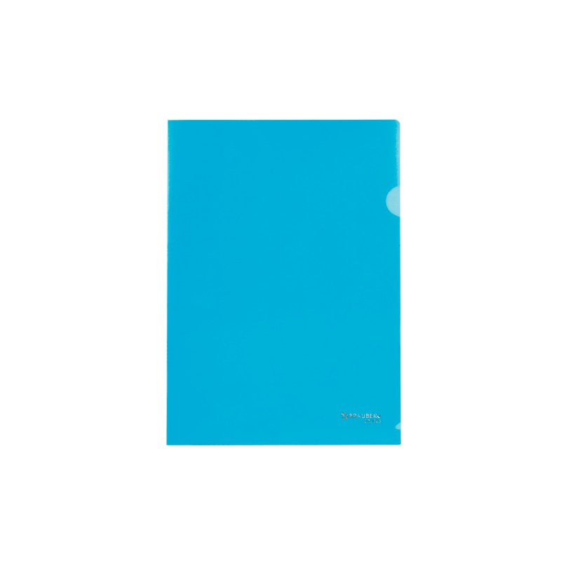 Папка-уголок BRAUBERG синяя, 0,10 мм, 223964