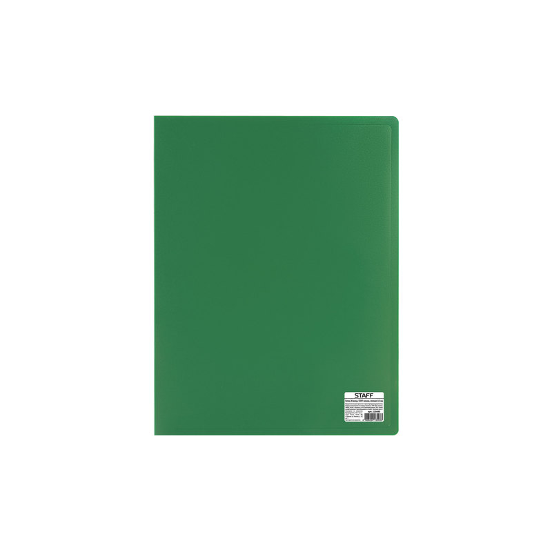Папка 20 вкладышей STAFF зеленая, 0,5 мм, 225695