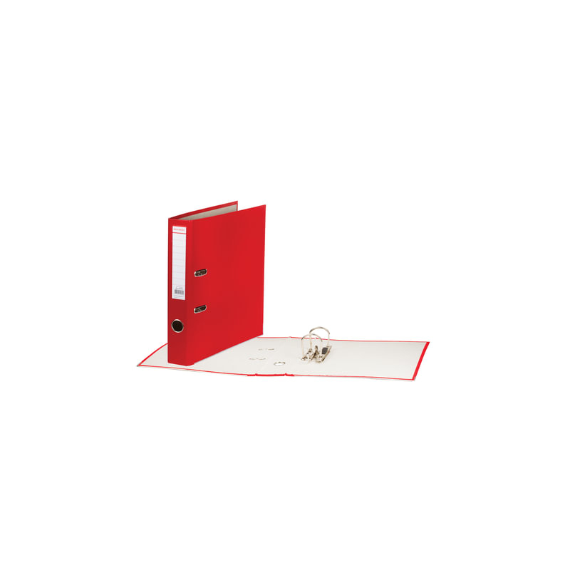 Папка-регистратор с покрытием из полипропилена, 50 мм, прочная, с уголком, BRAUBERG красная, 226592