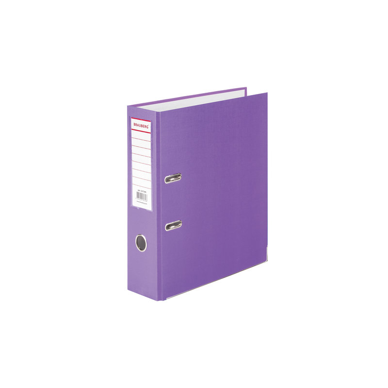 Папка-регистратор BRAUBERG с покрытием из ПВХ, 80 мм, с уголком, фиолетовая (удвоенный срок службы), 227200