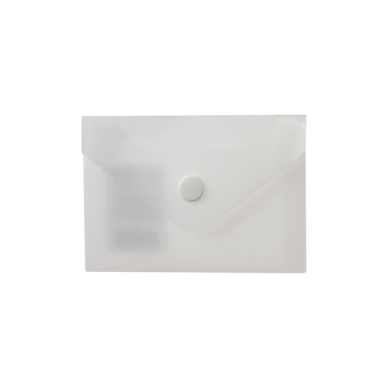 Папка-конверт с кнопкой BRAUBERG А7, 74х105 мм (для дисконтных, банковских карт, визиток), прозрачная, матовая, 227325