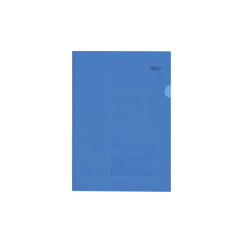 Hatber Папка-уголок с карманом для визитки, А4, синяя, 0,18 мм, AGкм4 00102, V246955