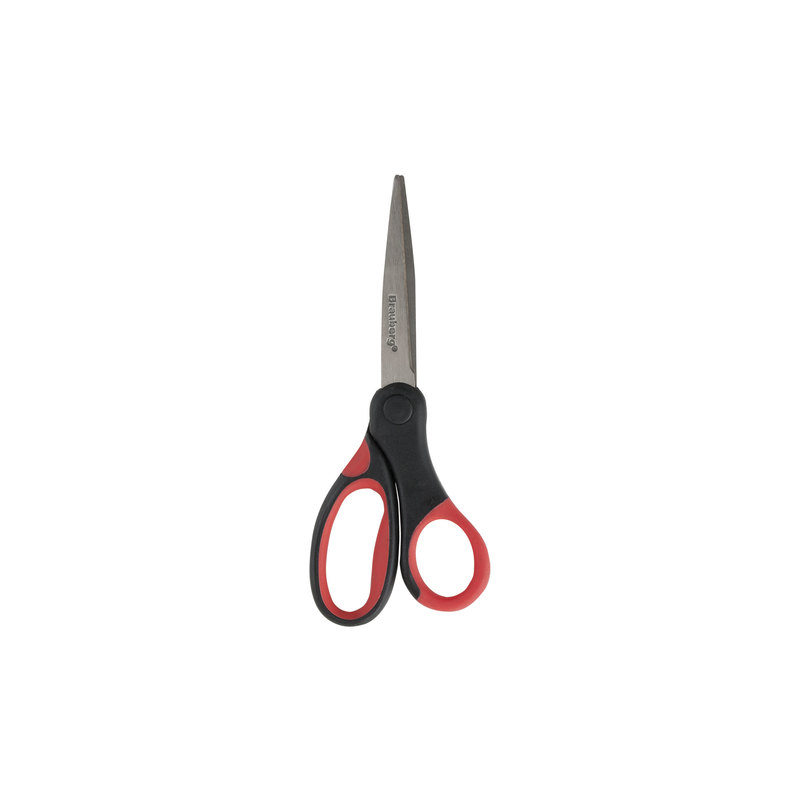 Ножницы BRAUBERG "Energy", 160 мм, прорезиненные ручки, красно-черные, 2-х сторонняя заточка, блистер, 231564