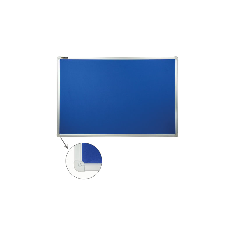 Доска BRAUBERG c текстильным покрытием для объявлений, 60х90 см, синяя, 231700