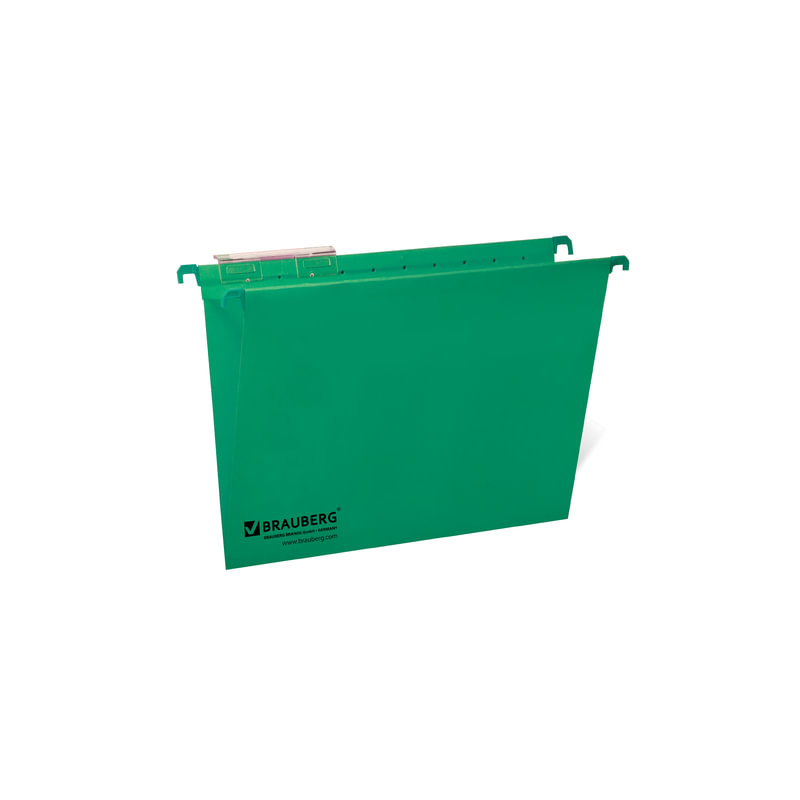 Подвесные папки картонные BRAUBERG комплект 10 шт., 370х245 мм, 80 л., Foolscap, зеленые, 230 г/м2, табуляторы, 231795