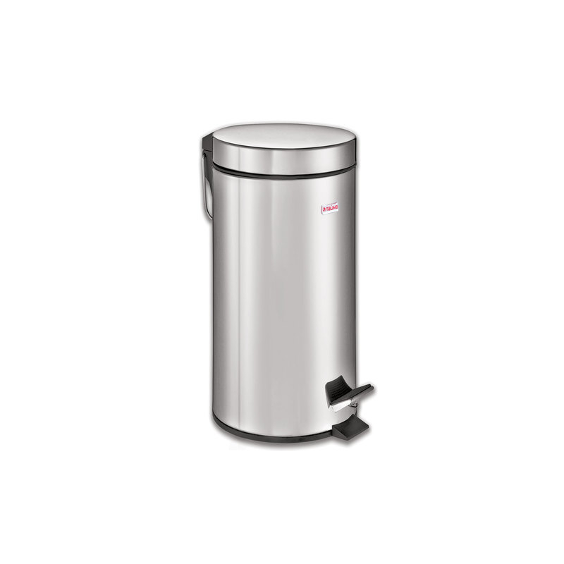 Ведро-контейнер для мусора (урна) с педалью ЛАЙМА "Classic", 30 л, зеркальное, нержавеющая сталь, 232263