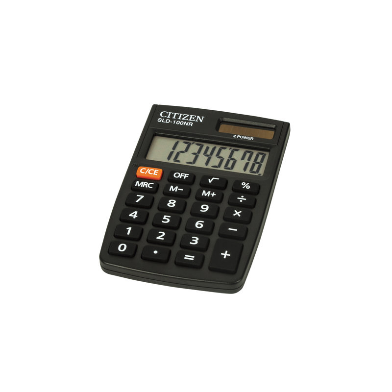 Калькулятор Citizen карманный SLD-100N, 8 разрядов, двойное питание, 90х60 мм
