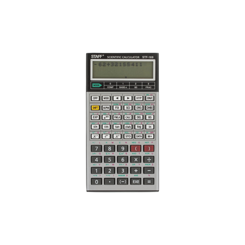 Калькулятор STAFF инженерный двухстрочный STF-169, 10+2 разряда, 143х78 мм