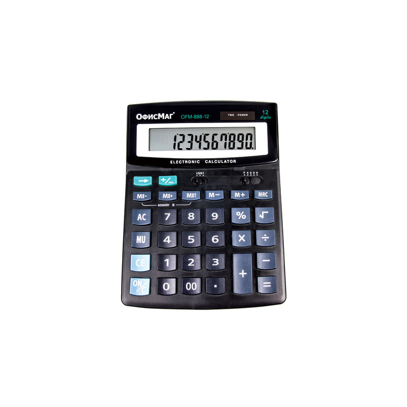 Калькулятор ОФИСМАГ настольный OFM-888-12, 12 разрядов, двойное питание, 200х150 мм