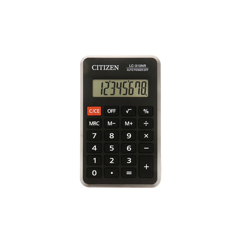 Калькулятор Citizen карманный LC310NR, 8 разрядов, питание от батарейки, 115х69 мм, LC-310NR