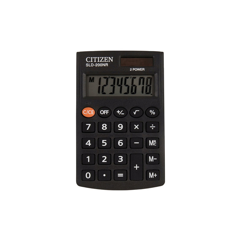 Калькулятор Citizen карманный SLD200NR, 8 разрядов, двойное питание, 98х60 мм, SLD-200NR