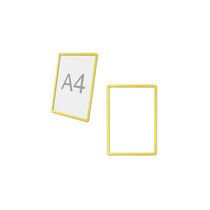   Рамка POS для ценников, рекламы и объявлений А4, желтая, без защитного экрана, 290251