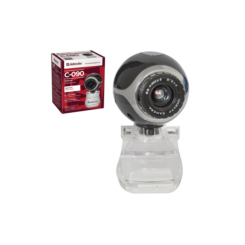 Веб-камера Defender C-090, 0,3 Мп, микрофон, USB 2.0, регулируемое крепление, черная, 63090
