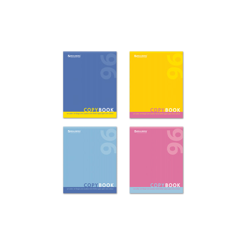 Тетрадь 96 л. BRAUBERG "ЭКО", клетка, обложка мелованный картон, внутренний блок офсет, "Один цвет", 401875