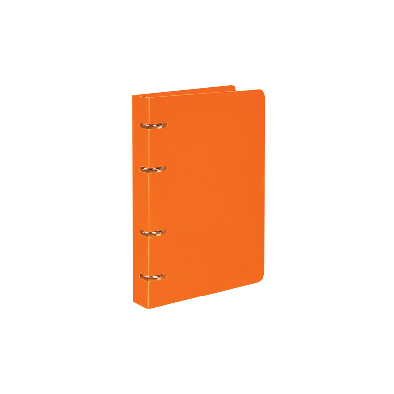 Тетрадь на кольцах, 80 л., BRAUBERG А5, 160х205 мм, клетка, обложка пластик, "Оранжевый", 403253