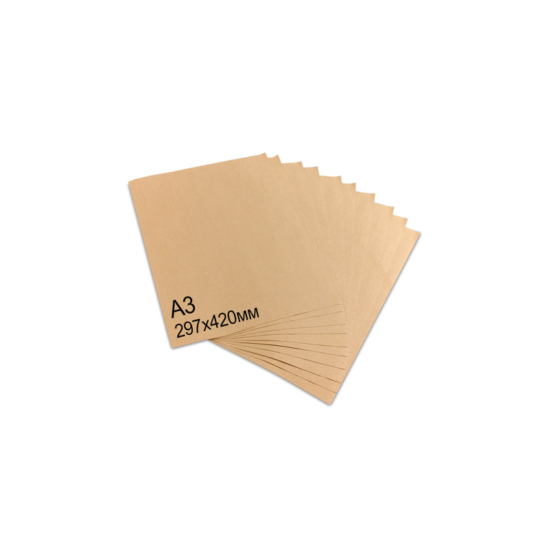Крафт-бумага для упаковки, 297х420 мм (формат А3), 78 г/м2, 100 листов, BRAUBERG 