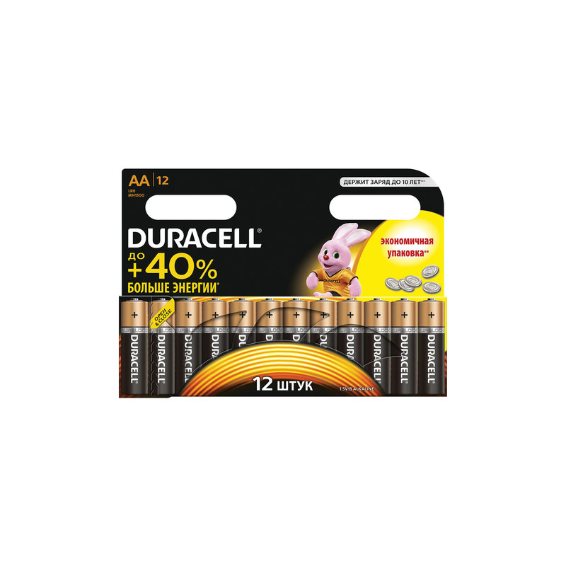 Батарейки Duracell Basic, AA LR6, Alkaline, 12 шт., в блистере, 1,5 В