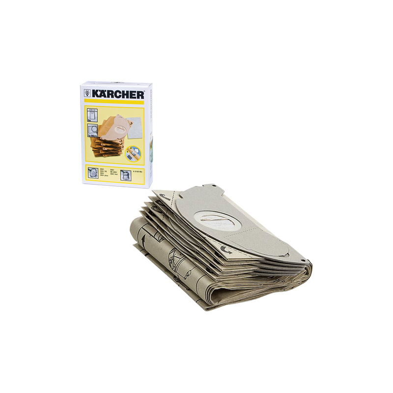 Пылесборники KARCHER комплект 5 шт., бумажные, +1 микрофильтр, для пылесоса SE 5.100/3001, 6.904-143.0