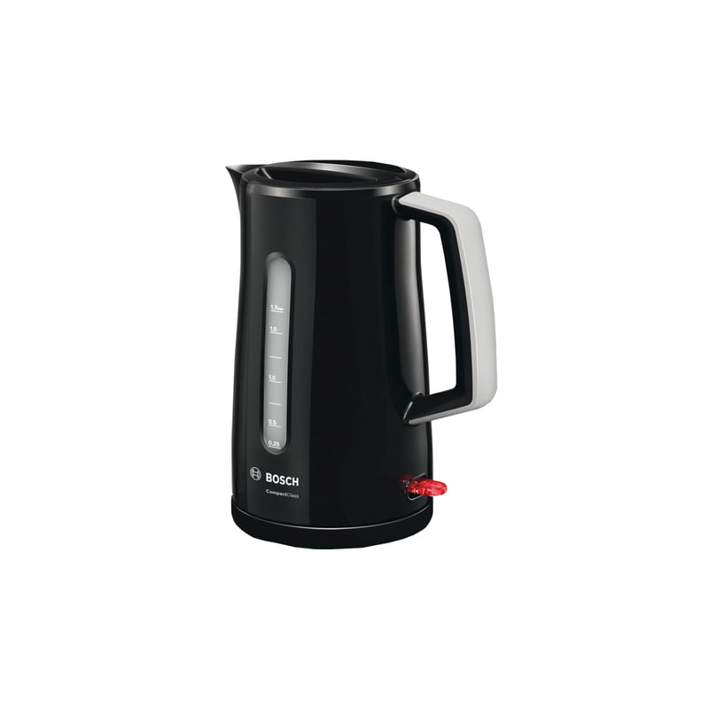 Чайник Bosch TWK3A013, 1,7 л, 2400 Вт, закрытый нагревательный элемент, пластик, черный