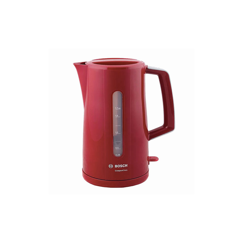 Чайник Bosch TWK3A014, 1,7 л, 2400 Вт, закрытый нагревательный элемент, пластик, красный