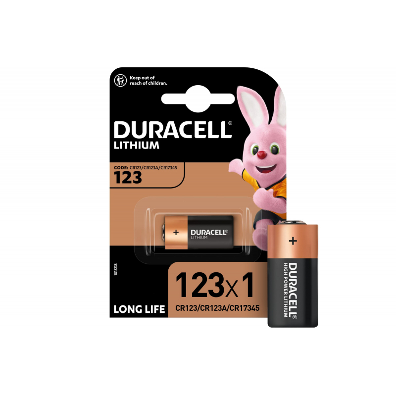 Батарейка Duracell Ultra CR123, Lithium, 1 шт., в блистере, 3 В, 75058646