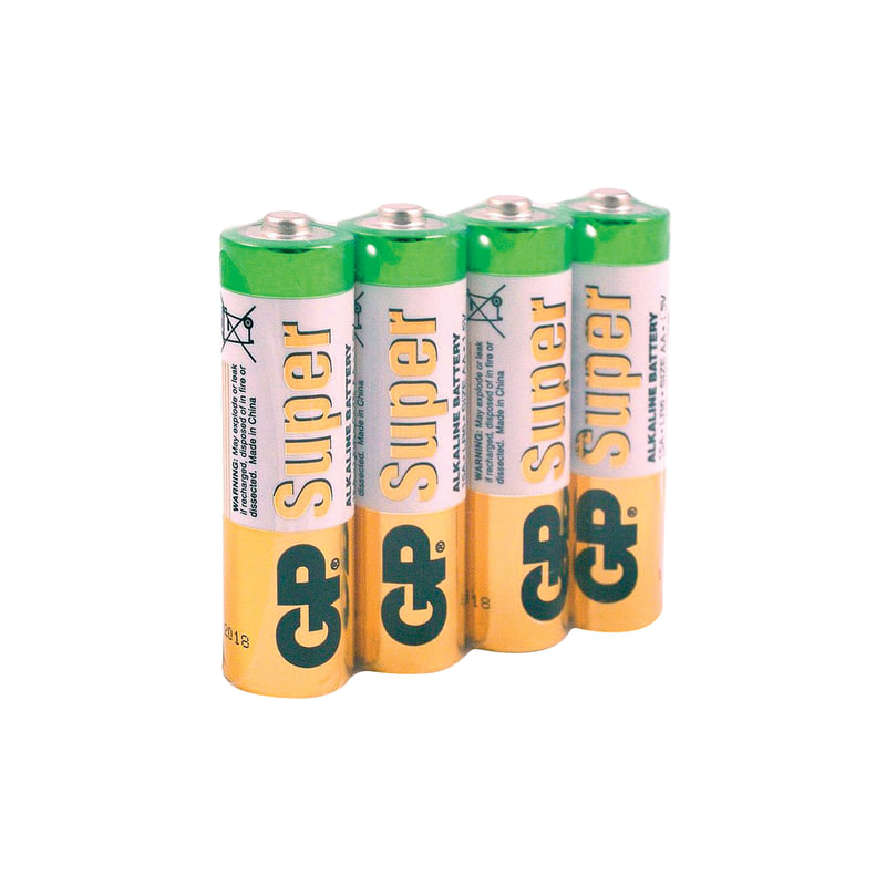 Батарейки GP Super, AA (LR06, 15А), алкалиновые, 4 шт., в пленке, 15ARS-2SB4