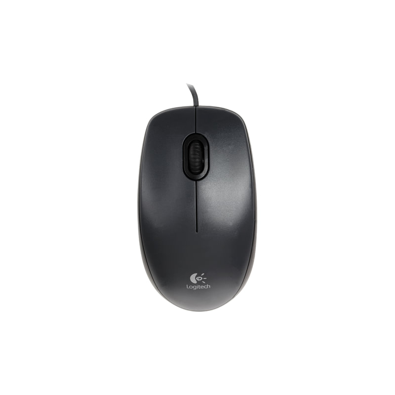 Мышь проводная Logitech M100, USB, 2 кнопки + 1 колесо-кнопка, оптическая, черно-серая