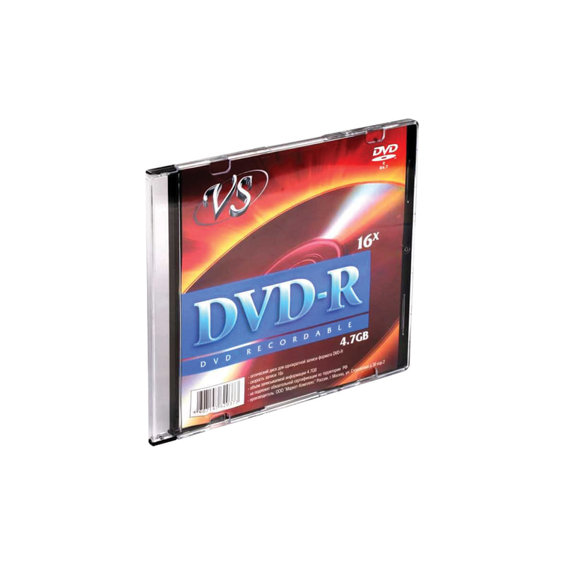 Диск DVD-R VS 4,7 Gb, 16x, Slim Case,