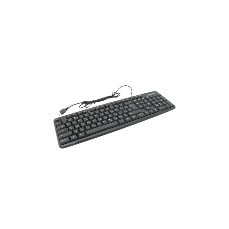 Клавиатура проводная Defender Element HB-520, USB, 104 клавиши + 3 дополнительные клавиши, черная, 45522