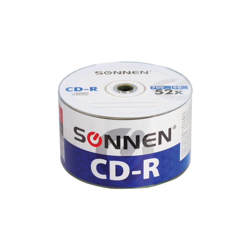 Диски CD-R SONNEN 700 Mb, 52x, Bulk, 50 шт., 512571