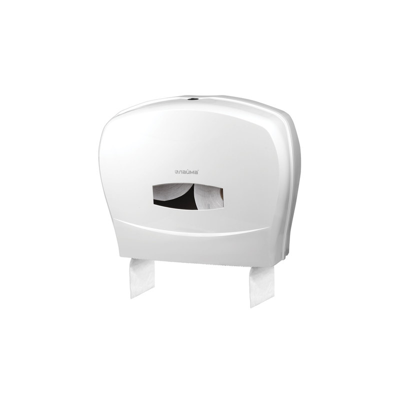 Диспенсер для туалетной бумаги ЛАЙМА PROFESSIONAL (Система T1/T2), большой, белый, ABS-пластик, 601428