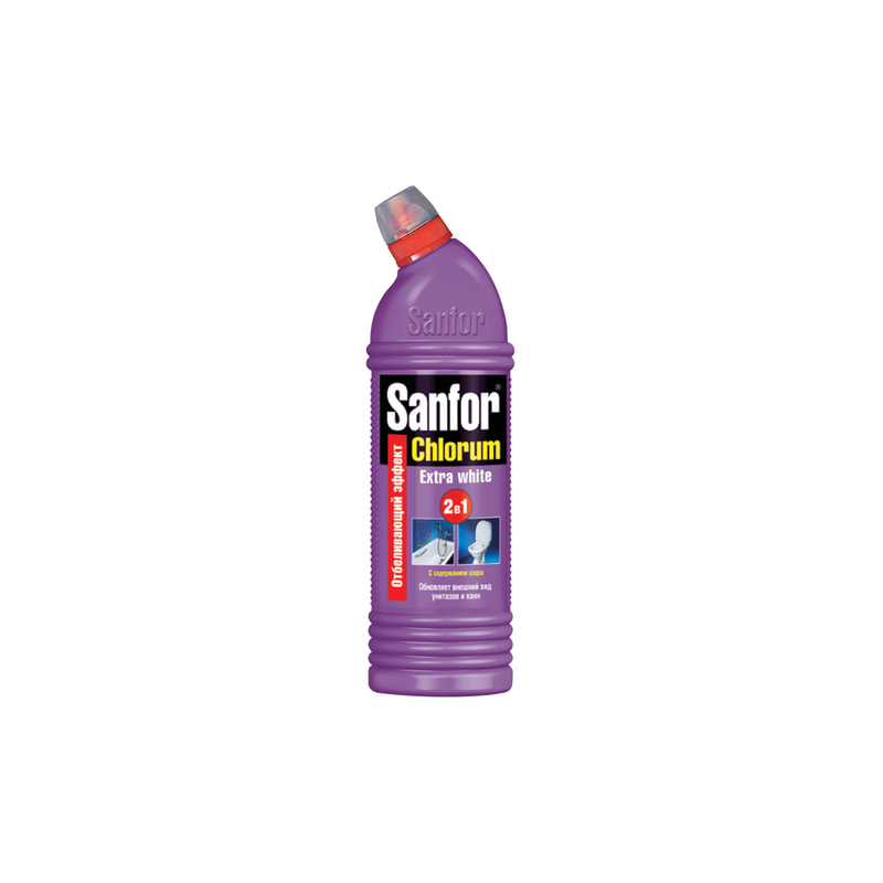 Чистящее средство 750 г, SANFOR Chlorum (Санфор Хлорный), мгновенное отбеливание, гель, 1880