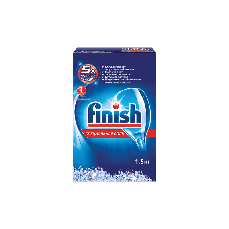 Средство для мытья посуды в посудомоечных машинах 1,5 кг, FINISH (Финиш), соль от накипи, 3012703