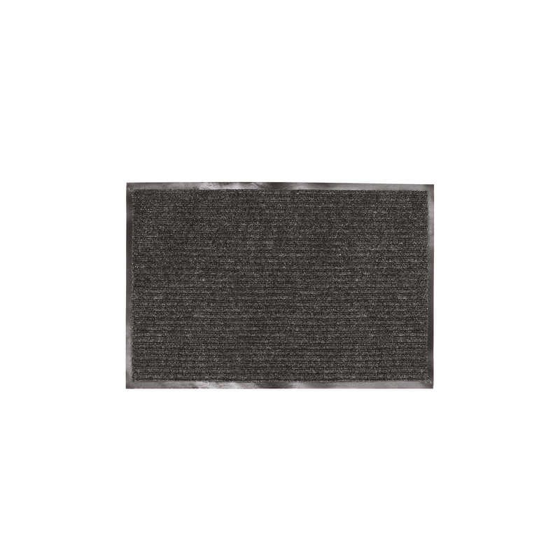 Коврик входной ворсовый влаго-грязезащитный ЛАЙМА /ЛЮБАША, 90х120 см, ребристый, толщина 7 мм, черный, 602874